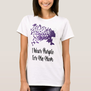 Camiseta Engraçado Eu Uso Roxo Para a Conscientização da Mi