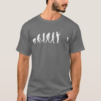 Camiseta Engraçado Evolução da Pesca de um Pescador