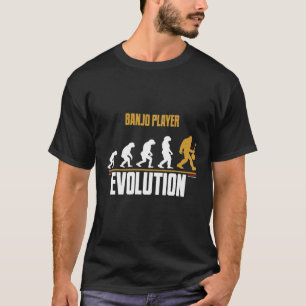 Camiseta Engraçado Evolução Do Jogador De Banjo Jogando 