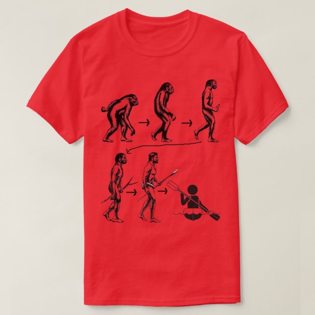 Camiseta Engraçado Evolução Humana ao Reverter presente par (Frente do Design)