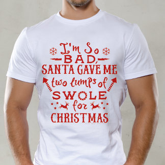 Camiseta Engraçado Exercício De Arranjo De Pesos De Natal