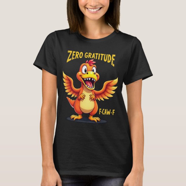 Camiseta Engraçado F-Caw-F Dinossauro FCAWF Dinossaur Ação  (Frente)