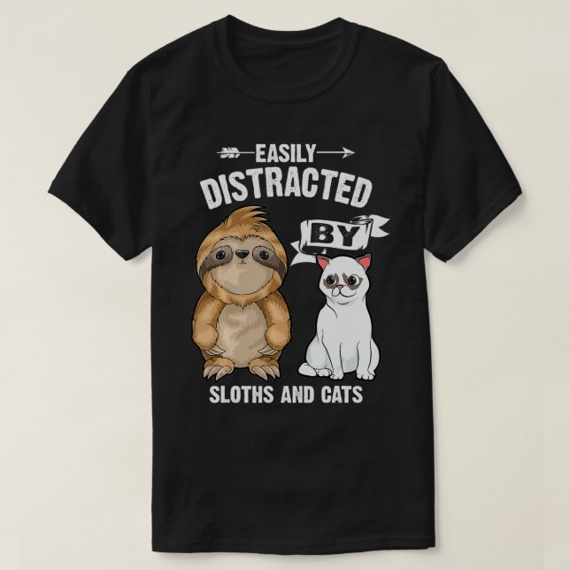 Camiseta Engraçado, facilmente distraído, homens dotados de (Frente do Design)