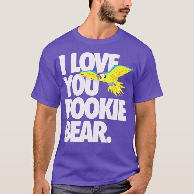 Camiseta Engraçado Falar Papagaio Eu Amo Seu Urso De Pookie (Frente)