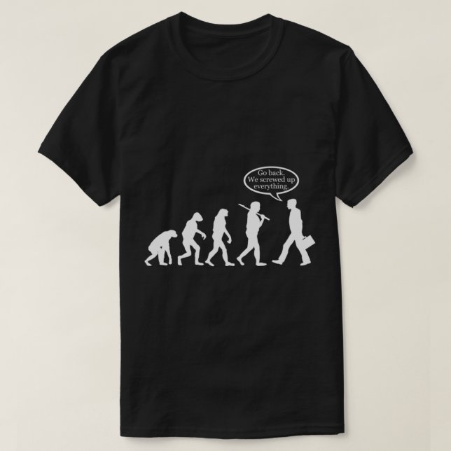 Camiseta Engraçado! FALHA na evolução (Frente do Design)