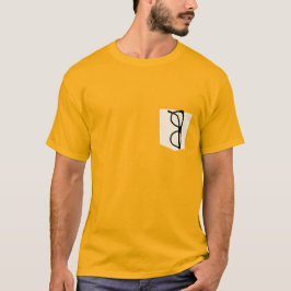 Camiseta Engraçado Falso Pocket Tee com óculos, design