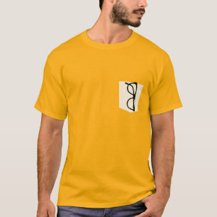 Camiseta Engraçado Falso Pocket Tee com óculos, design