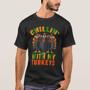 Camiseta Engraçado Família Vintage, Ação de Graças, Chillin