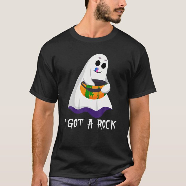 Camiseta Engraçado Fantasma, Assustei O Rock Halloween T Sh (Frente)