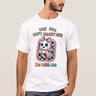 Camiseta Engraçado Fantasma Dizendo Bonito Boo de Halloween