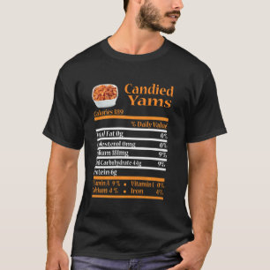 Camiseta Engraçado Fato de Nutrição Yam Fact Ação de Graças