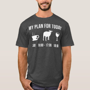 Camiseta Engraçado Fazedor De Ovelhas Meu Plano Para Hoje