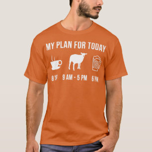 Camiseta Engraçado Fazedor De Ovelhas Meu Plano Para Hoje