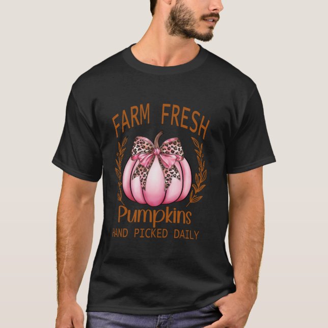 Camiseta Engraçado Fazenda Vintage, Abóbora Fresca Fazendo  (Frente)