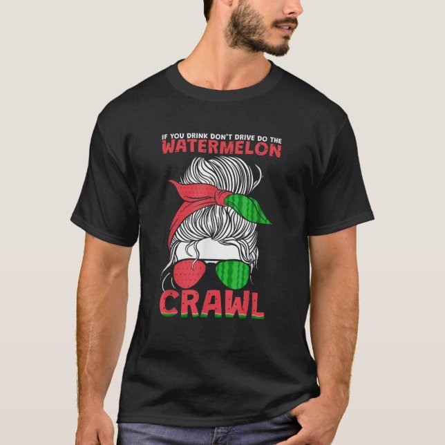 Camiseta Engraçado Fazer O Crawl De Melancia (Frente)