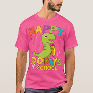 Camiseta Engraçado Feliz 100 Dias da Escola T Rex Shirt Boy