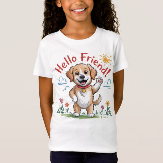 Camiseta Engraçado Feliz Cachorro Camisa-T - Cartoon Bonito