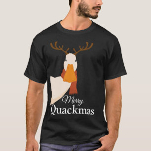 Camiseta Engraçado Feliz de pato de Natal Quackmas Deer