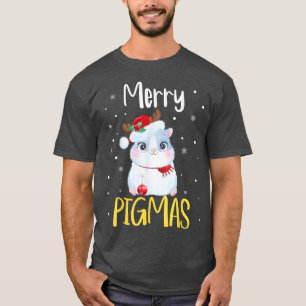 Camiseta Engraçado Feliz de Porcos Pigmas Bonito Guine de N