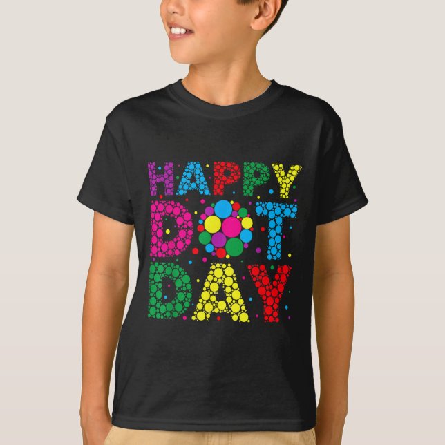 Camiseta Engraçado Feliz Dia de Bolinhas Estudantes de Arte (Frente)