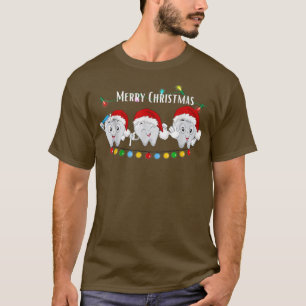 Camiseta Engraçado Feliz Natal Dente Papai Noel Bonito Limp
