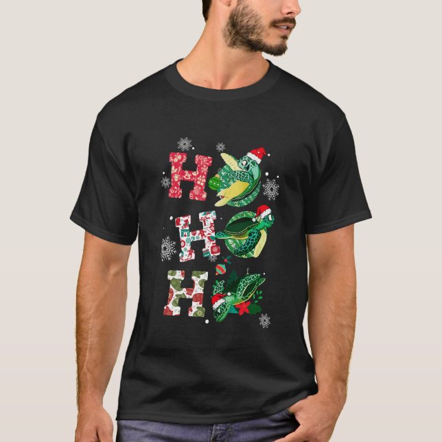Camiseta Engraçado Feliz Natal HO HO Papais noeis de Tartar (Frente)