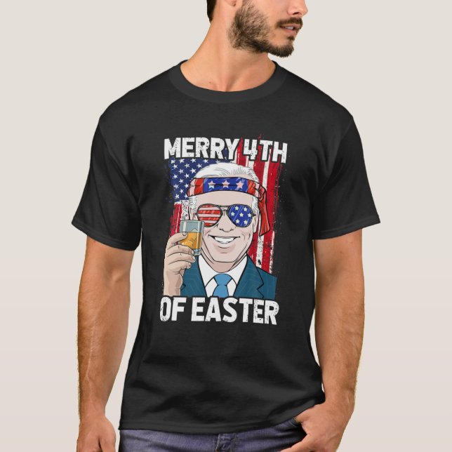 Camiseta Engraçado Feliz Patriótica 4º Da Páscoa Ameri (Frente)