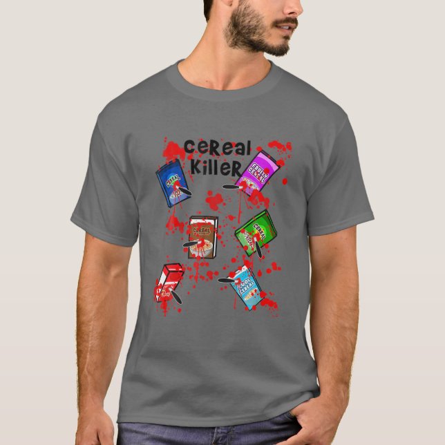 Camiseta Engraçado, Feliz Preguiçoso, Matador de Cereais no (Frente)