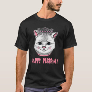 Camiseta Engraçado Feliz Purrrim Rainha Esther Cat Purim J