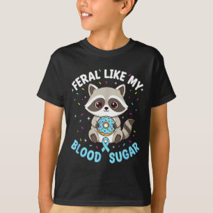 Camiseta Engraçado Feral Como Meu Açúcar No Sangue Diabétic