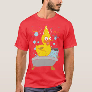 Camiseta Engraçado Festa de aniversário Bath Toy Pato de Bo
