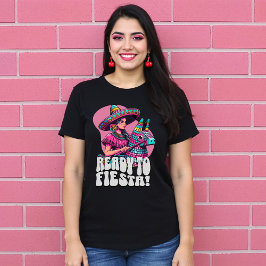 Camiseta Engraçado Festivo Pronto para Fiesta Piñata Mexica