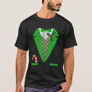 Camiseta Engraçado Figurino Verde De Tuxedo Para O Natal D