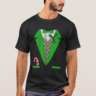 Camiseta Engraçado Figurino Verde De Tuxedo Para O Natal De
