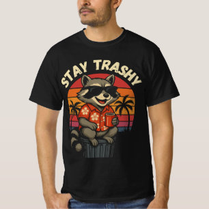 Camiseta Engraçado Fique Trashy Sunset Raccoon