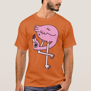 Camiseta Engraçado Flamingo Olhando Seu Bumbum
