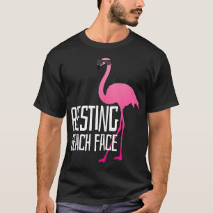 Camiseta Engraçado Flamingo Rest Beach Face