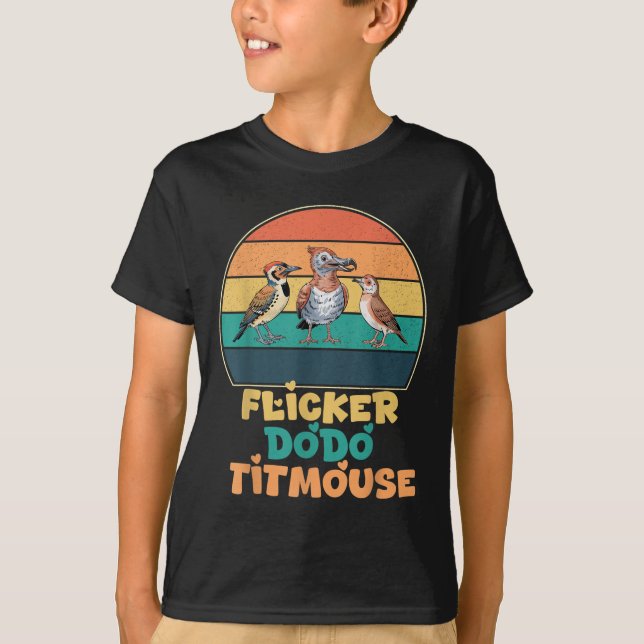 Camiseta Engraçado Flicker Dodo Titmouse Bird Watch Nature  (Frente)