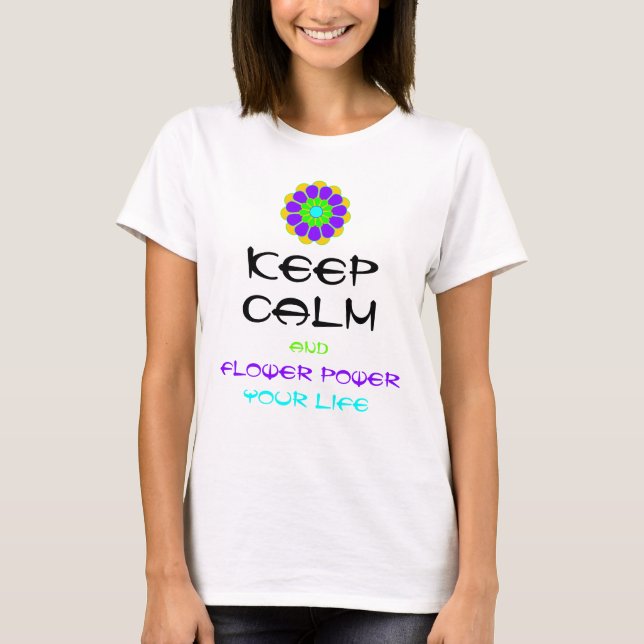 Camiseta Engraçado Flor Bloqueio II + seu texto (Frente)