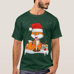Camiseta Engraçado Fo Lover Xmas Lighting Santa Hat Fo Chri