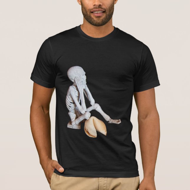 Camiseta Engraçado Fortune Cooketon Skeleton Skeleton Skull (Frente)
