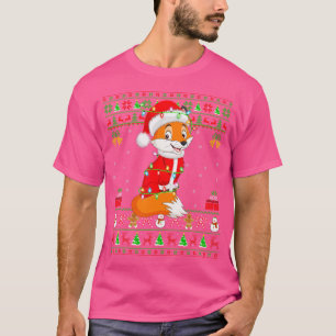 Camiseta Engraçado Fox Lover Xmas Correspondendo Papais noe