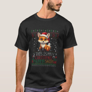Camiseta Engraçado Fox Ugly Xmas Mulheres PJ Este É O Meu N