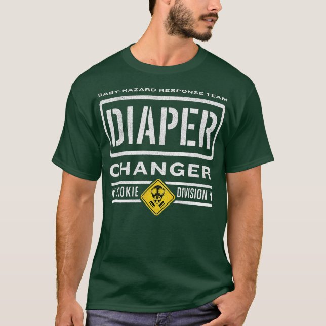 Camiseta Engraçado Fralda Changer Dever esperando bebê novo (Frente)