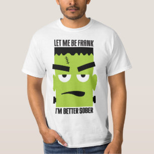 Camiseta Engraçado Frankenstein Face para Sober Halloween