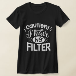 Camiseta Engraçado frase fofa l Atenção a preto branco