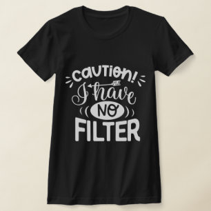 Camiseta Engraçado frase fofa l Atenção a preto branco