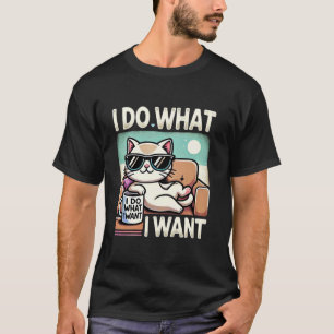 Camiseta Engraçado, Freely Cat Chillin, como um chefe, faço