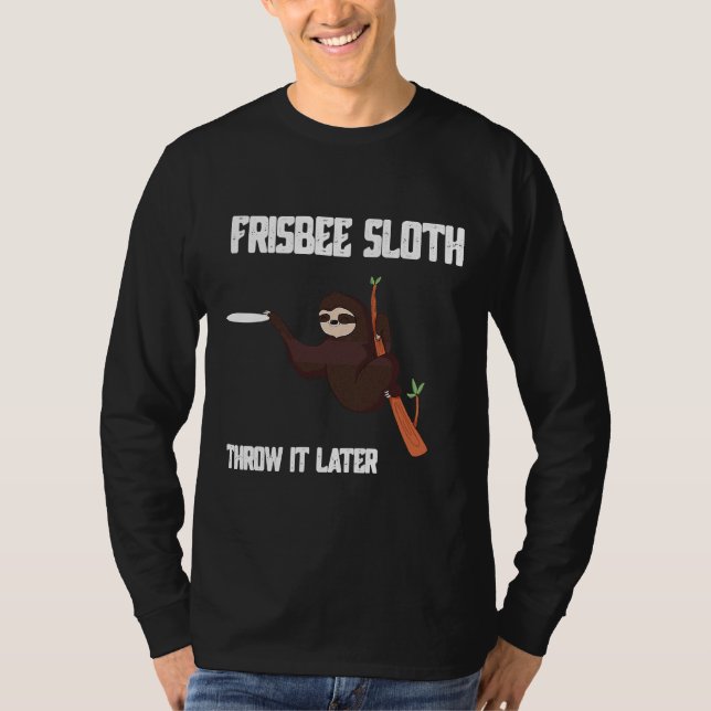 Camiseta Engraçado Frisbee Sloth Disk Golf Ultimate (Frente)