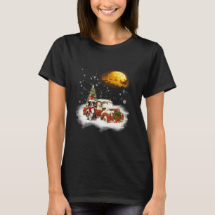 Camiseta Engraçado Fronteira Collie Cão Vermelho Caminhão N
